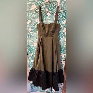 Mare Mare for Anthropologie flounced maxi dress green and black